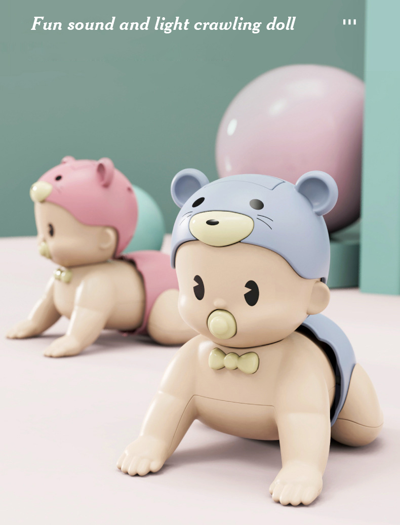 Fun sound and light crawling doll