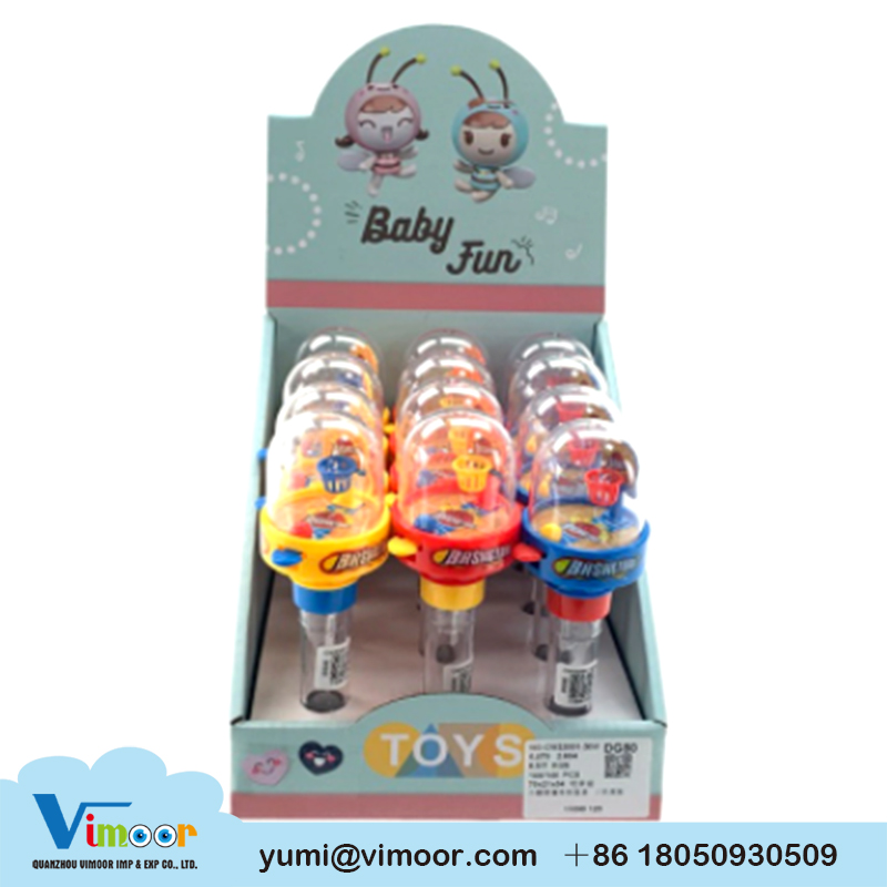press basketball playing toy candy tube