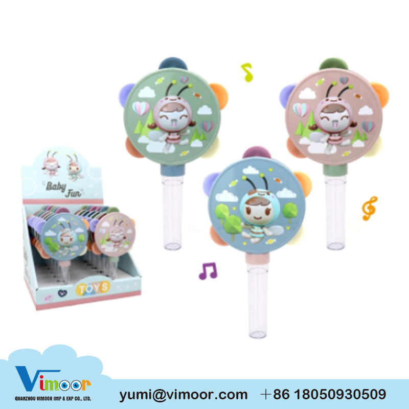 hand beating tambourine toys with candy tube
